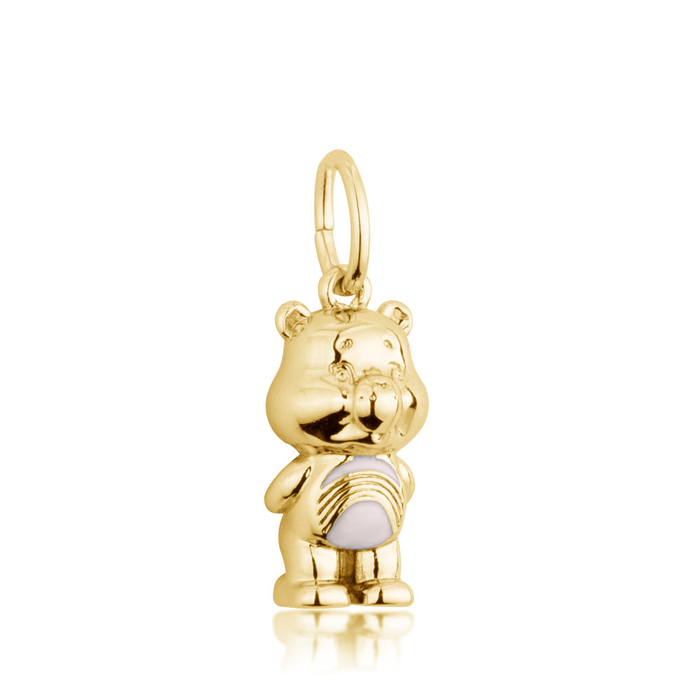 Care-Bears-Cheer-Bear-Charm-Yellow-Gold-Licensed-Jewellery-Couture-Kingdom