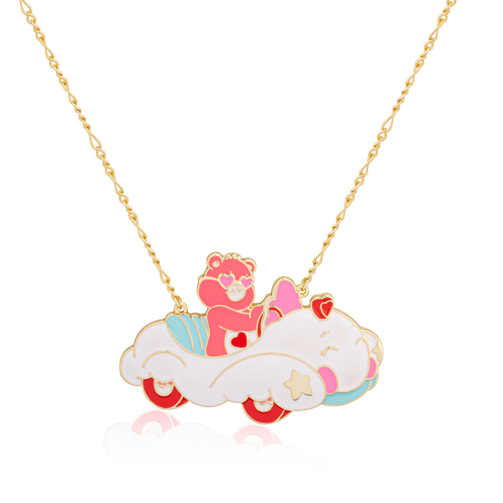 Care-Bears-Love-a-lot-Cloud-Car-Necklace-Yellow-Gold-Enamel-Licensed-Jewellery-Couture-Kingdom