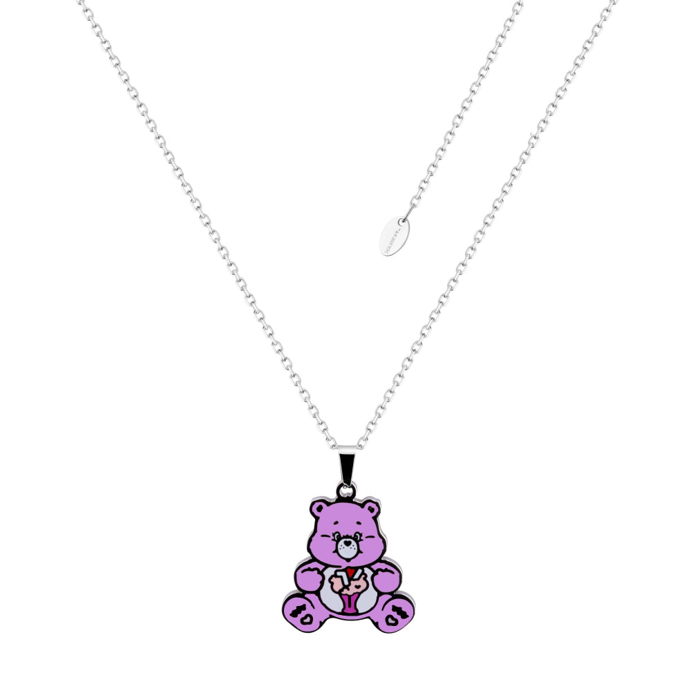 Care-Bears-Share-Bear-Belly-Badge-Enamel-Stainless-Steel-Necklace-Couture-Kingdom