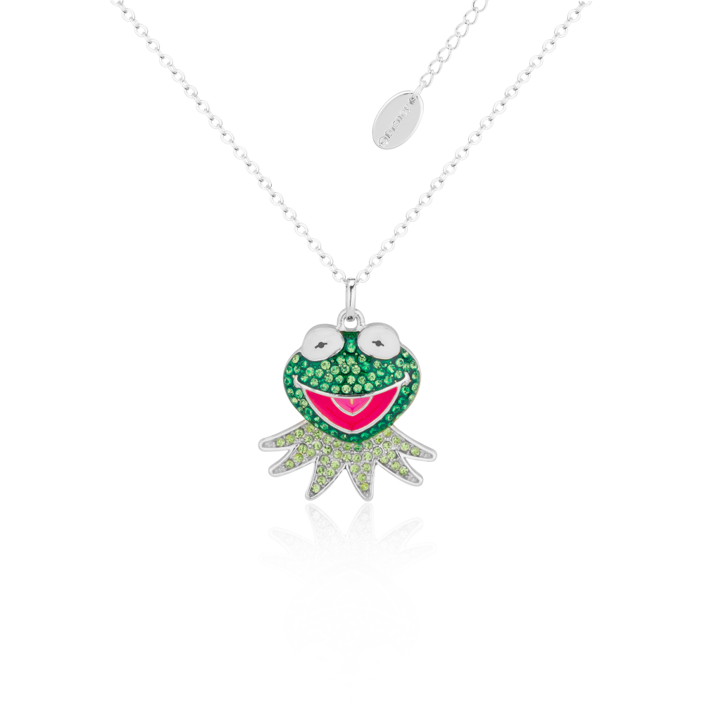 Disney-Muppets-Kermit-Frog-white-gold-crystal-necklace-couture-kingdom-DSN1130
