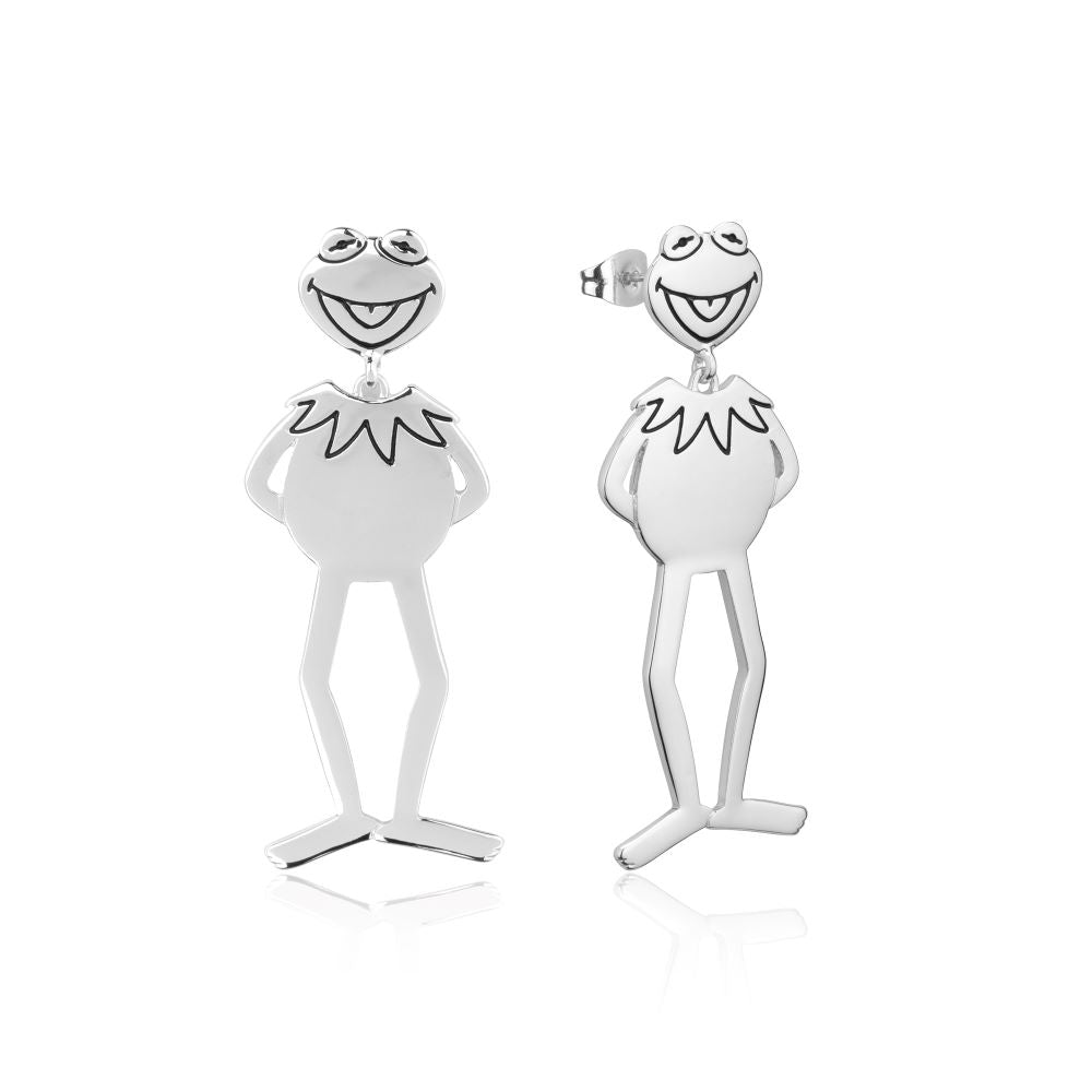 Disney-Muppets-Kermit-Frog-white-gold-drop-earrings-couture-kingdom-DSE1128