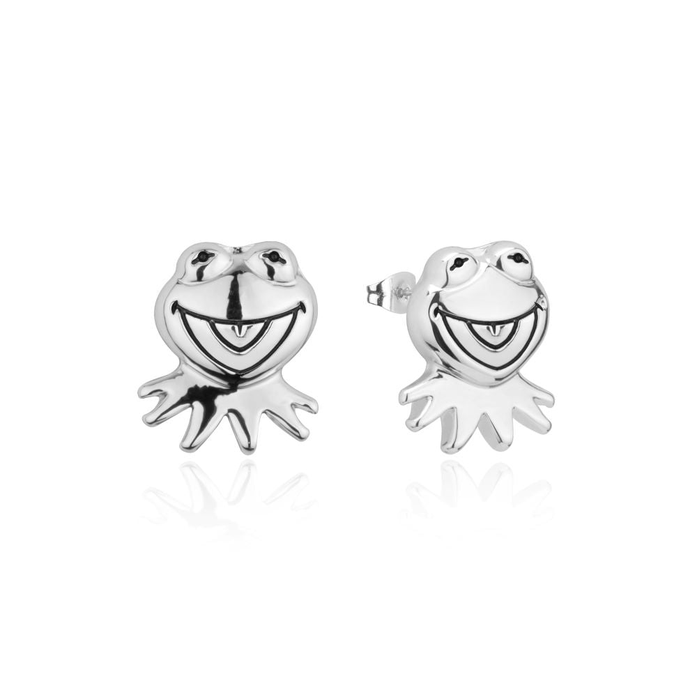 Disney-Muppets-Kermit-Frog-white-gold-stud-earrings-couture-kingdom-DSE1124