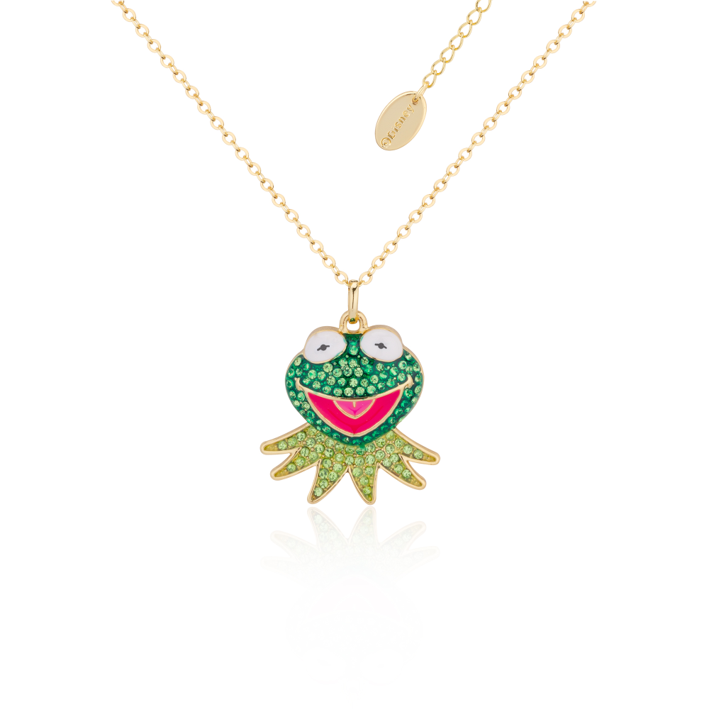 Disney-Muppets-Kermit-Frog-yellow-gold-crystal-necklace-couture-kingdom-DYN1130