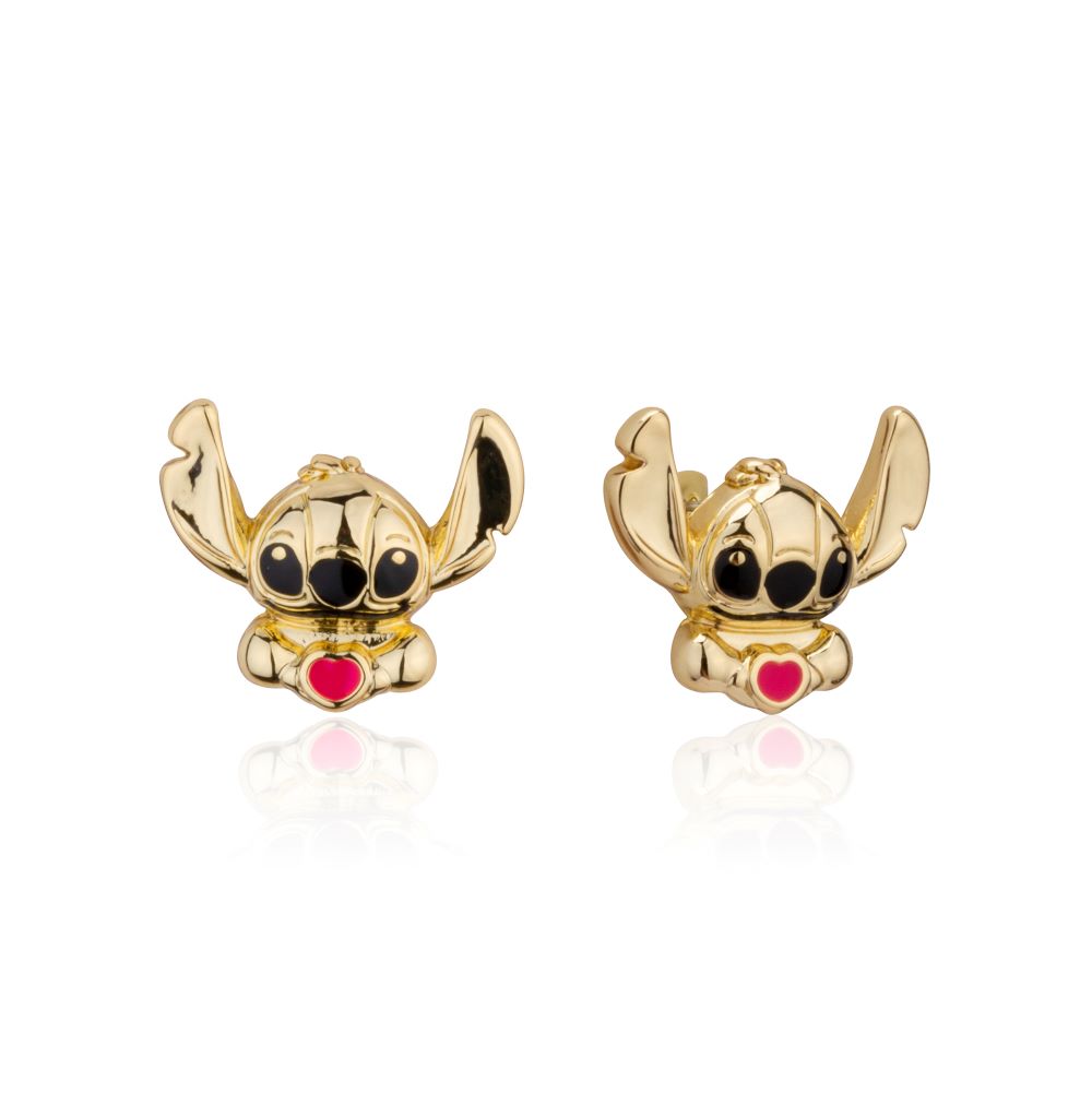 Disney-lilo-stitch-yellow-gold-heart-stud-earrings-couture-kingdom-DYE1140
