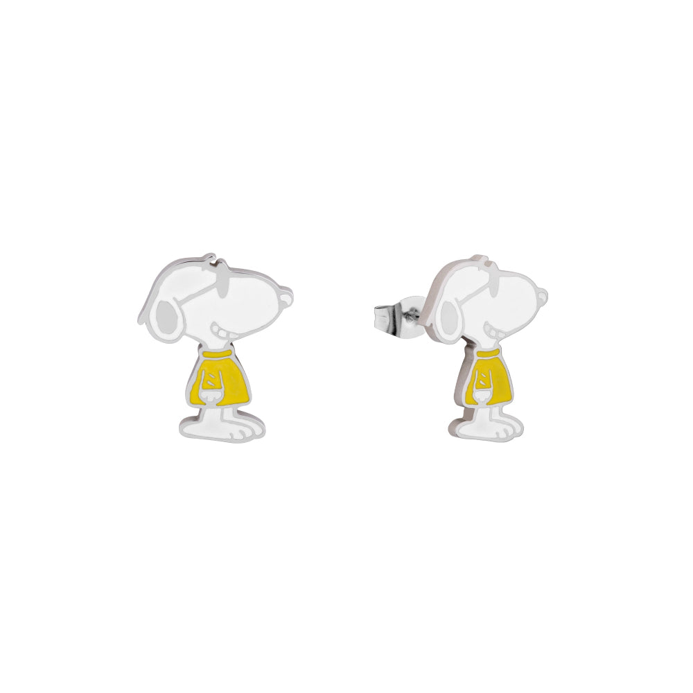 Stainless Steel Snoopy Joe Cool earrings on a white background
