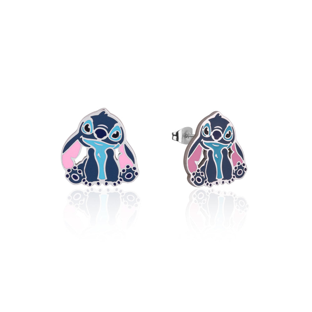 Disney Stitch Enamel Stud Earrings on a white background by Couture Kingdom