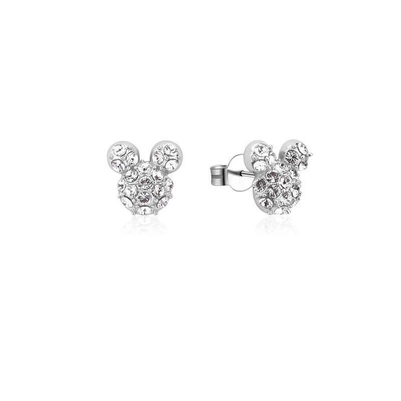 Precious Metal Mickey Mouse Crystal Stud Earrings