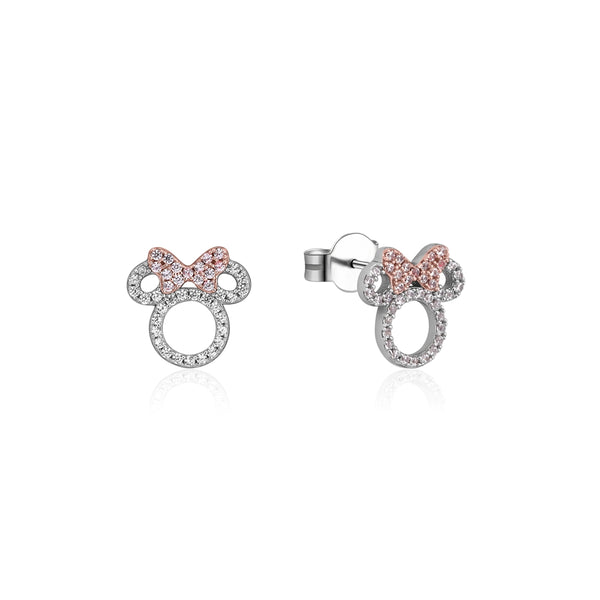 Disney Precious Metal Minnie Mouse Crystal Outline Stud Earrings