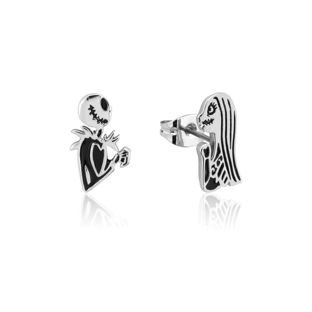 Disney_Nightmare_Before_Christmas_Jack_Skellington_Sally_Finkelstein_Stud_Earrings_White_Gold_Couture_Kingdom_DSE1080