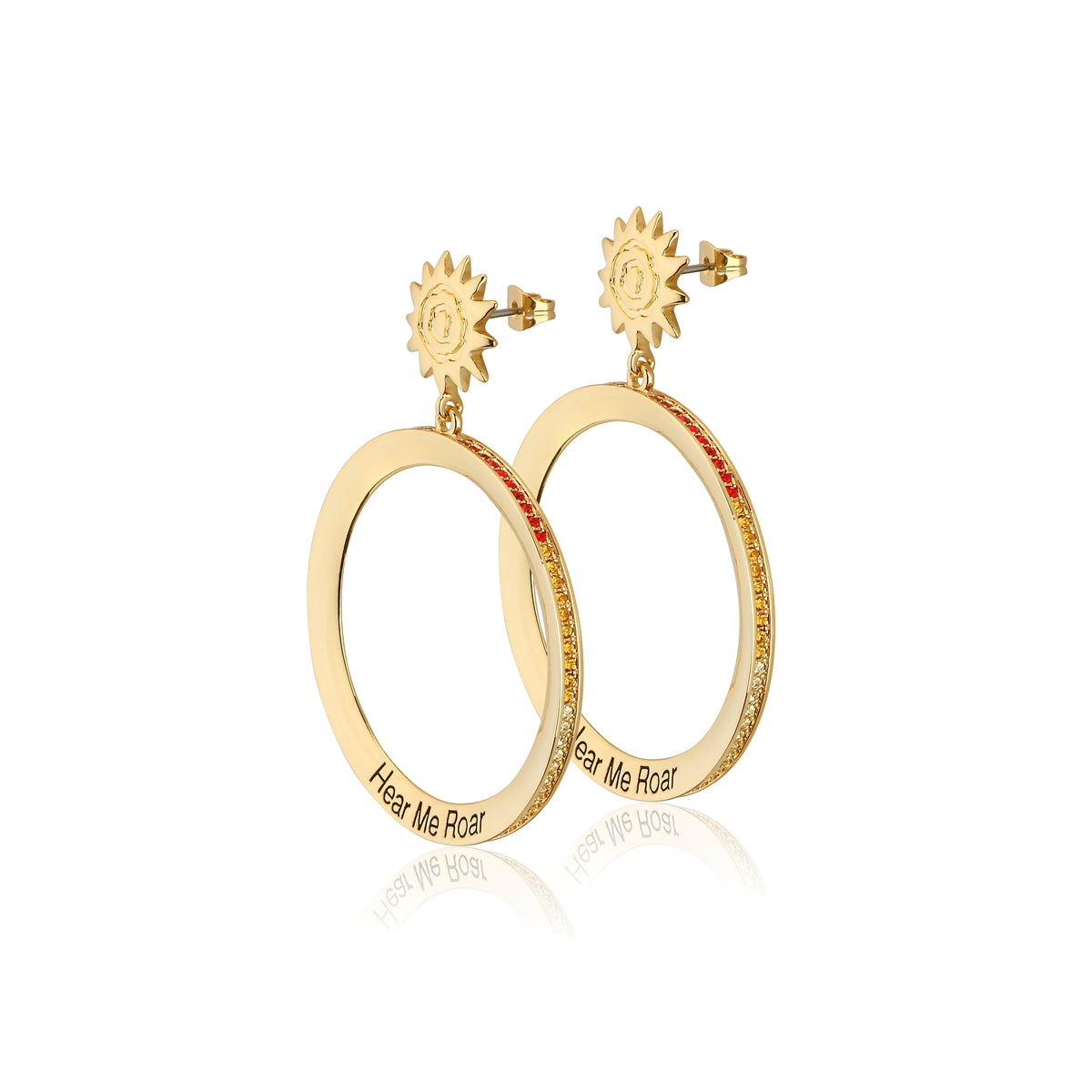 Disney-The-Lion-King-Hear-Me-Roar-Crystal-Hoop-Earrings-Couture-Kingdom-Yellow-Gold-DLYE230