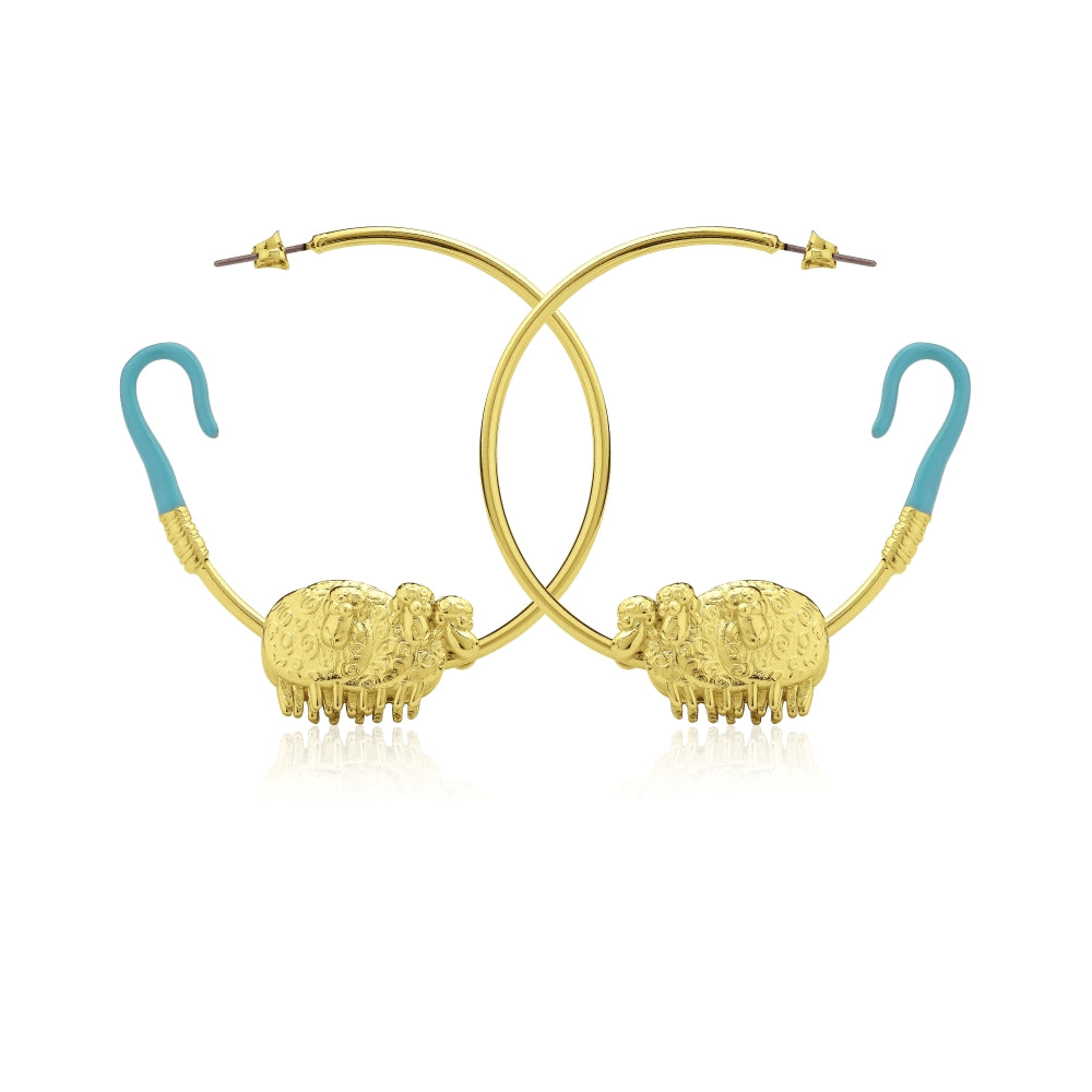 Disney_Toy_Story_Bo_Peep_Hoop_Earrings_Yellow_Gold_Couture_Kingdom_DYE1009