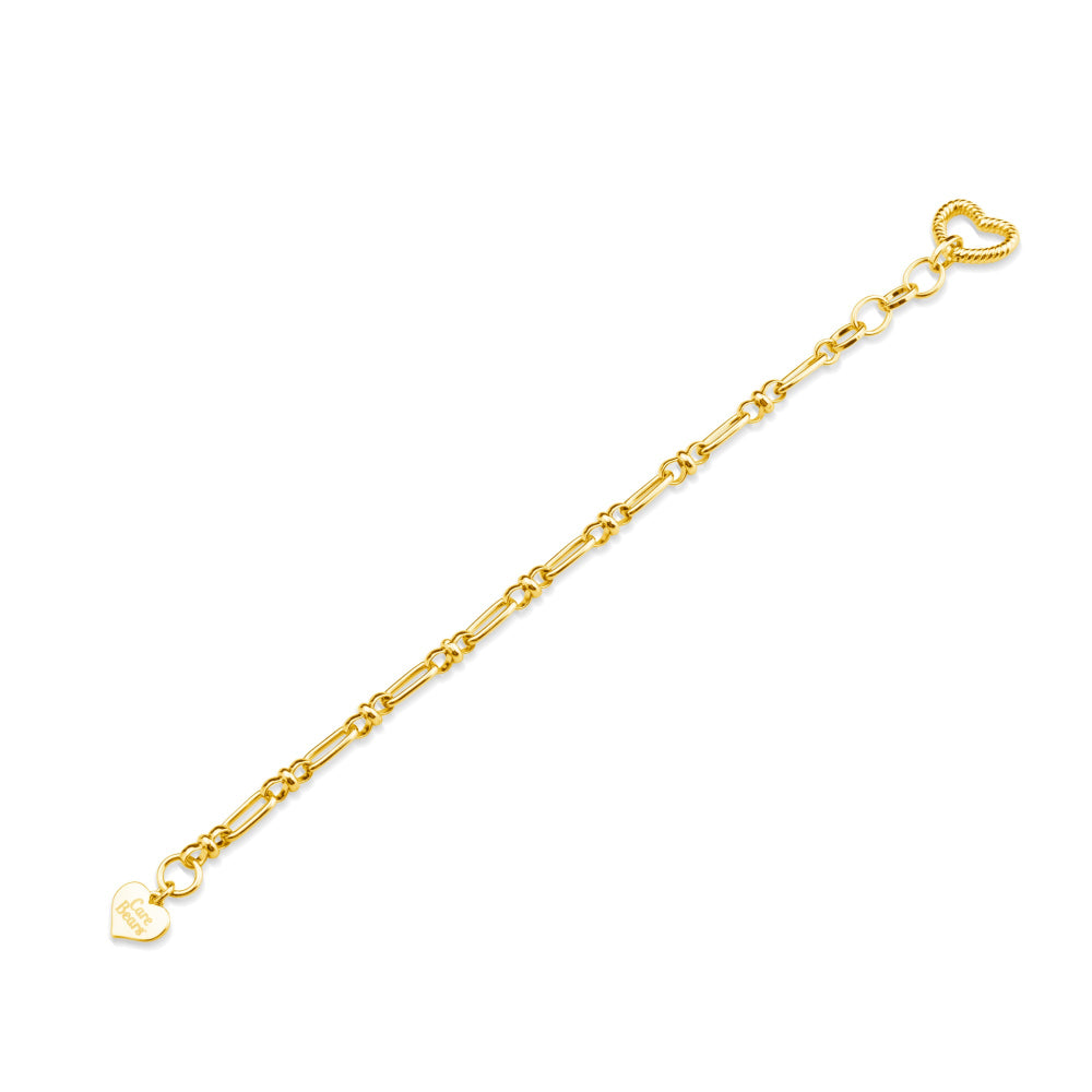 Care-Bears-Logo-Charm-Bracelet-Yellow-Gold-Licensed-Jewellery-Couture-Kingdom