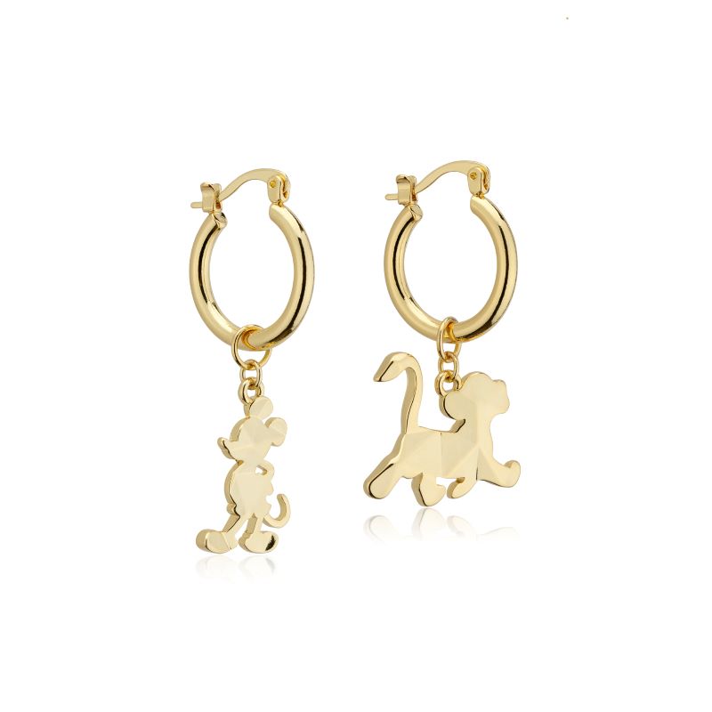 DIsney_100_Couture_Kingdom_Facet_Hoop_Earrings_Mickey_Simba_Yellow_Gold_Jewellery