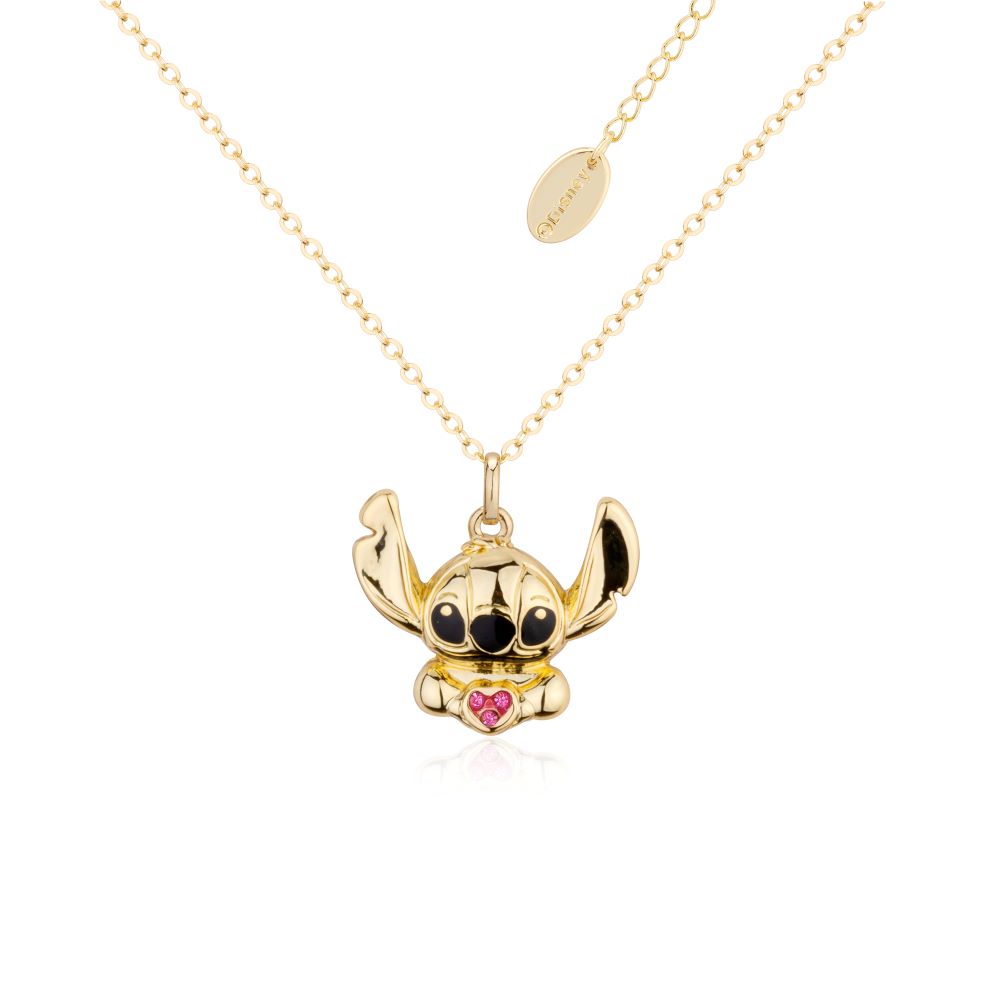 Disney-lilo-stitch-crystal-heart-yellow-gold-necklace-couture-kingdom-DYN1140