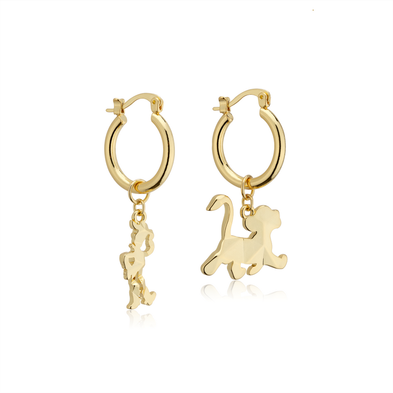 Disney_100_Pixar_Toy_Story_Woody_Simba_Facet_Charm_Hoop_Earrings_Yellow_Gold_Jewellery_Couture_Kingdom_DYE1120