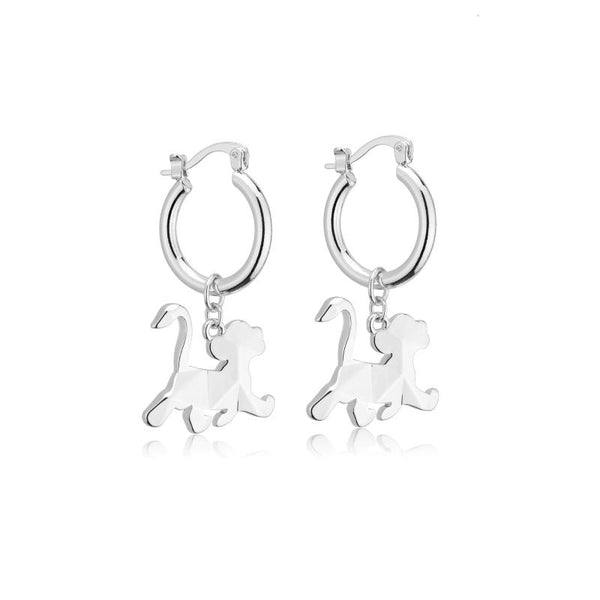 Disney_100_Simba_Facet_Charm_Hoop_Earrings_White_Gold_Jewellery_Couture_Kingdom_DSE1118