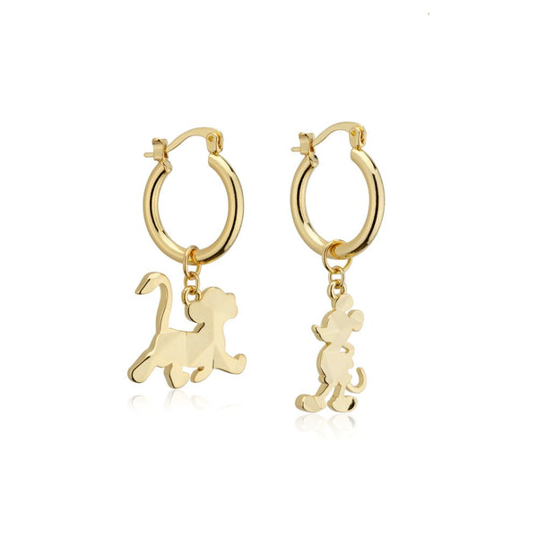 Disney_100_Simba_Mickey_Mouse_Facet_Charm_Hoop_Earrings_Yellow_Gold_Jewellery_Couture_Kingdom_DYE1118