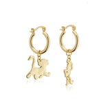 Disney_100_Simba_Pixar_Woody_Facet_Charm_Hoop_Earrings_Yellow_Gold_Jewellery_Couture_Kingdom_DYE1118
