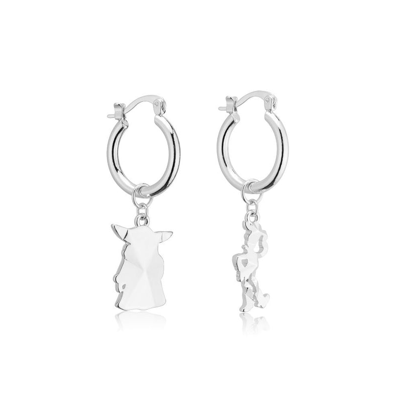 Disney_100_Star_Wars_Mandalorian_Grogu_Pixar_Woody_Facet_Charm_Hoop_Earrings_White_Gold_Jewellery_Couture_Kingdom