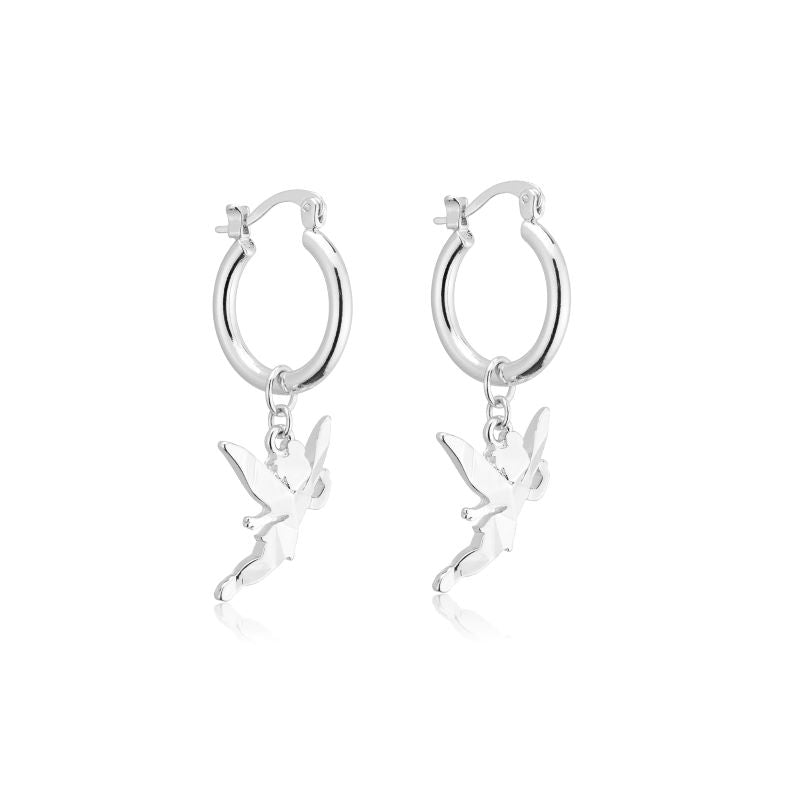 Disney_100_Tinker_Bell_Facet_Charm_Hoop_Earrings_White_Gold_Jewellery_Couture_Kingdom_DSE1116