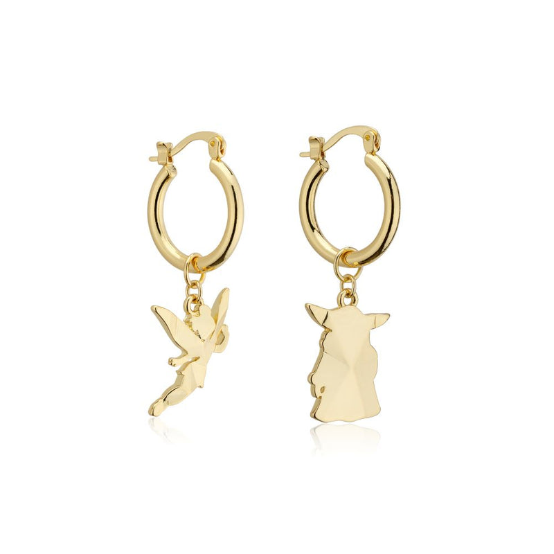 Disney_100_Tinker_Bell_Mandalorian_Grogu_Facet_Charm_Hoop_Earrings_Yellow_Gold_Jewellery_Couture_Kingdom_DYE1118
