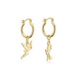 Disney_100_Tinker_Bell_Toy_Story_Woody_Facet_Charm_Hoop_Earrings_Yellow_Gold_Jewellery_Couture_Kingdom_DYE1118