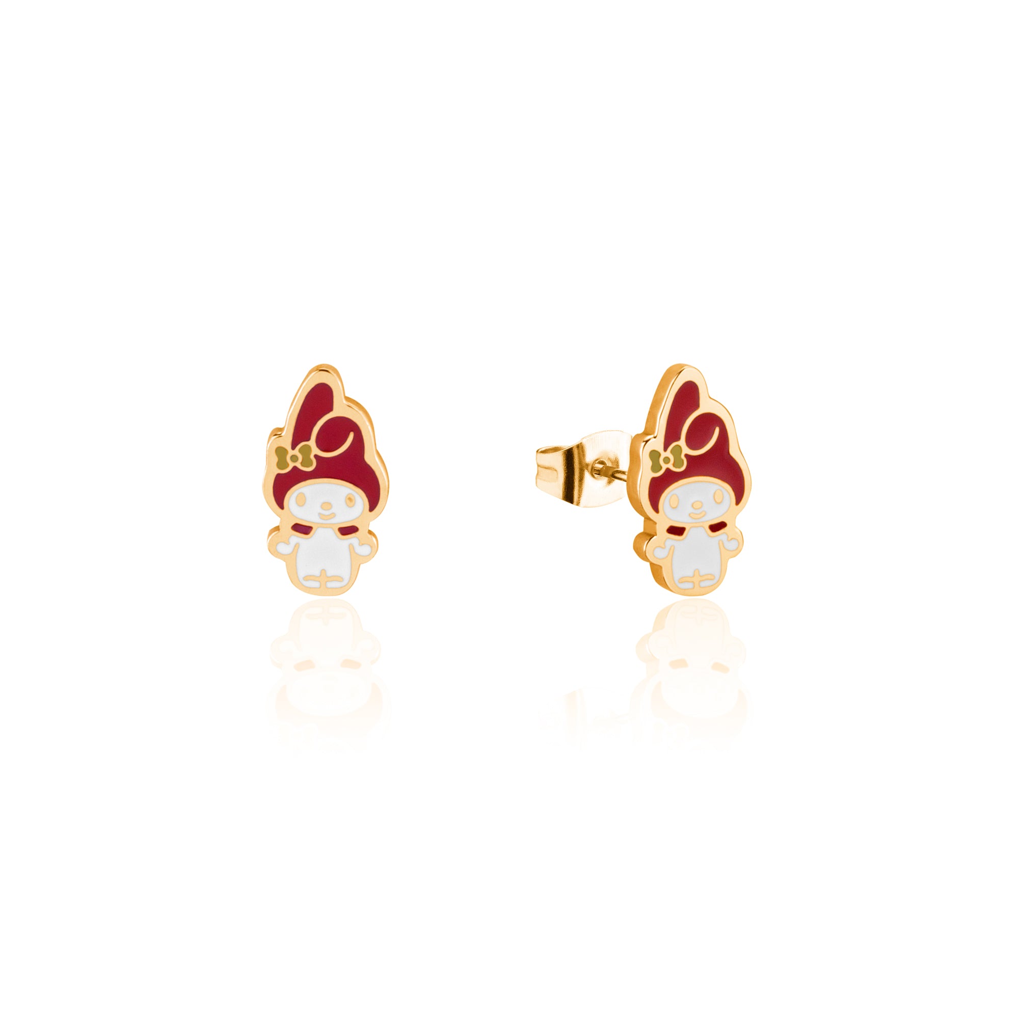 Sanrio My Melody gold plated Enamel Stainless Steel Stud Earrings by couture kingdom