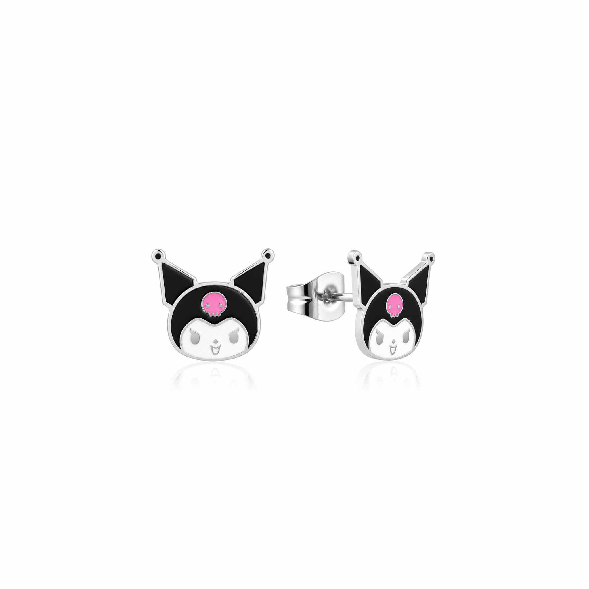 PRE-ORDER ECC Sanrio Kuromi Head Stud Earrings