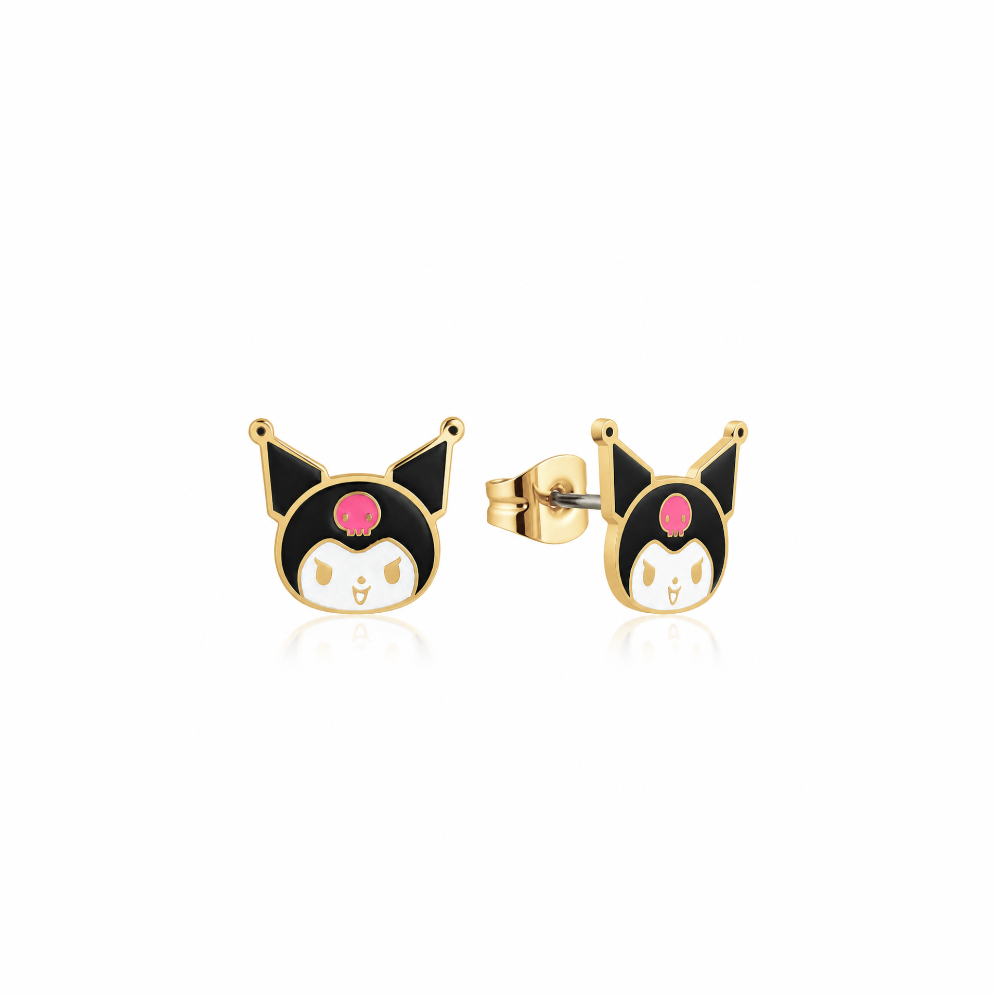 PRE-ORDER ECC Sanrio Kuromi Head Stud Earrings
