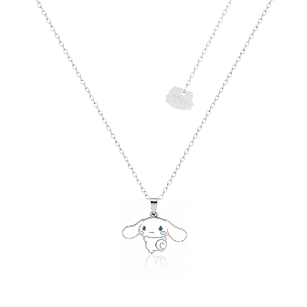 Stainless Steel Sanrio Cinnamoroll enamel Necklace by Couture Kingdom on a white background