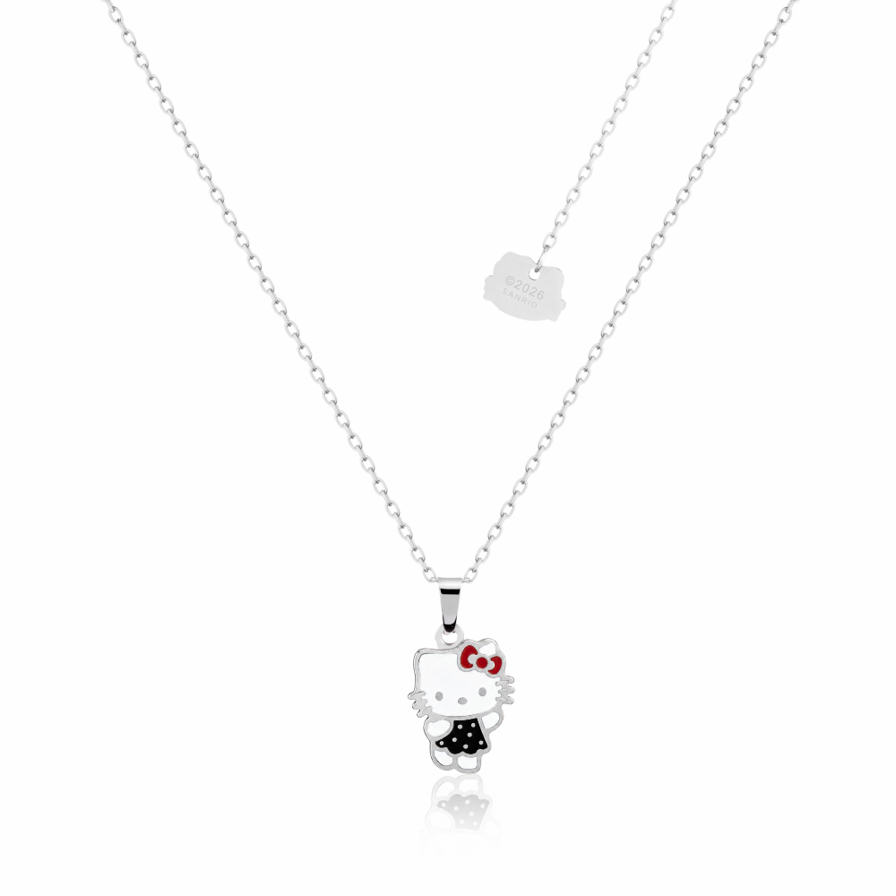 Stainless Steel, enamel Hello Kitty pendant necklace by Couture Kingdom on a white background
