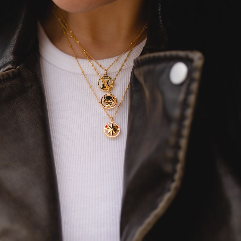 Precious Metal Marvel Black Panther Necklace