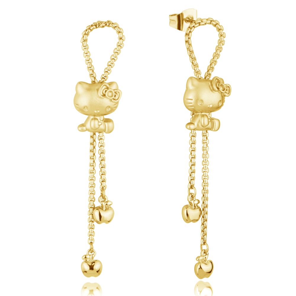 Sanrio-Hello-Kitty-Drop-Earrings-Yellow-Gold-Jewellery-Couture-Kingdom-HCE004