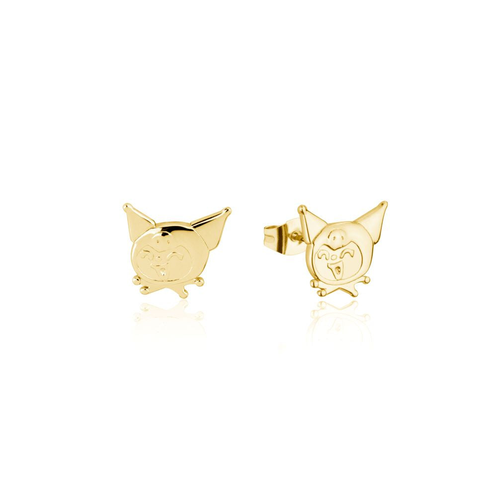 Sanrio-Hello-Kitty-Friends-Kuromi-Yellow-Gold-Sterling-Silver-Stud-Earrings-Luxe-Fine-Jewellery-Couture-Kingdom-HSE006