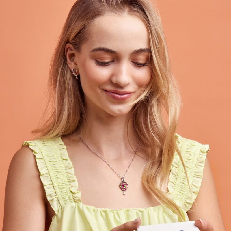 Couture_Kingdom_Streets_Bubble_O_Bill_Crystal_Earrings_Necklace_White_Gold_Delicate_Dainty_On_Model
