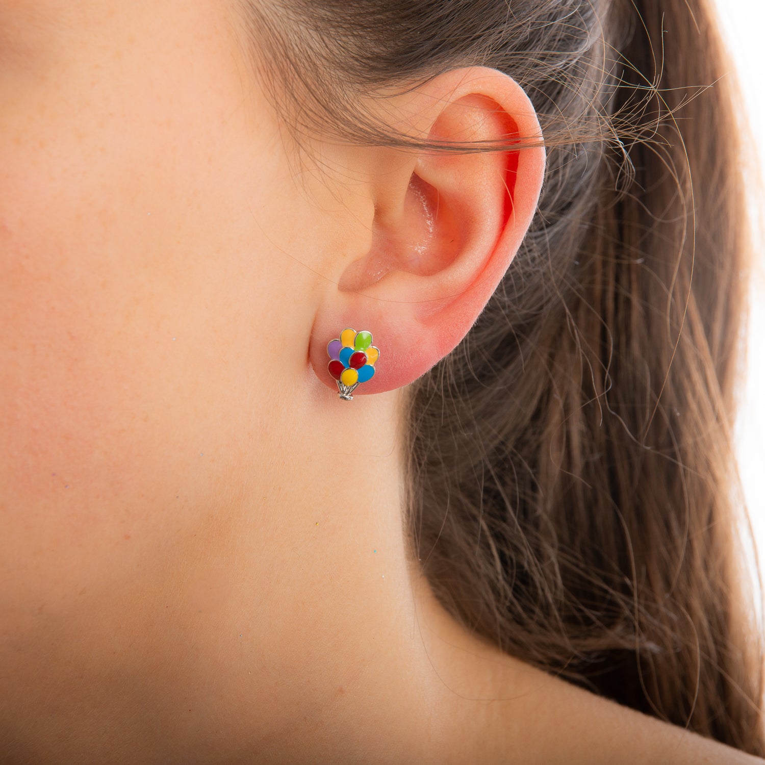 Disney_Pixar_Up_House_Stud_Earrings_White_Gold_Couture_Kingdom_Ballon_Stud_On_Model_DSE654