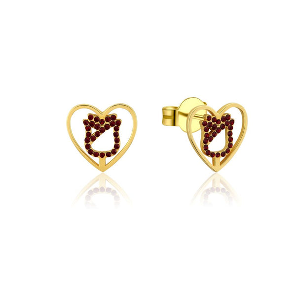 isney_Princess_Belle_Beauty_Beast_Enchanted_Rose_Crystal_Sterling_Silver_Stud_Earrings_Yellow_Gold_Couture_Kingdom_SSDE040