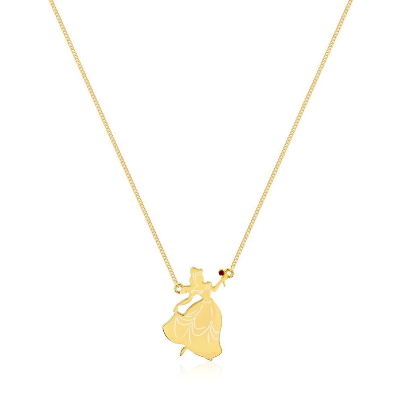 Disney_Princess_Belle_Beauty_Beast_Enchanted_Rose_Crystal_Delicate_Necklace_Sterling_Silver_Yellow_Gold_Couture_Kingdom_SSDN044