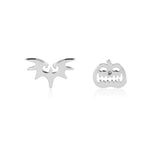 Pumpkin and Bat Mix-Match Stud Earrings