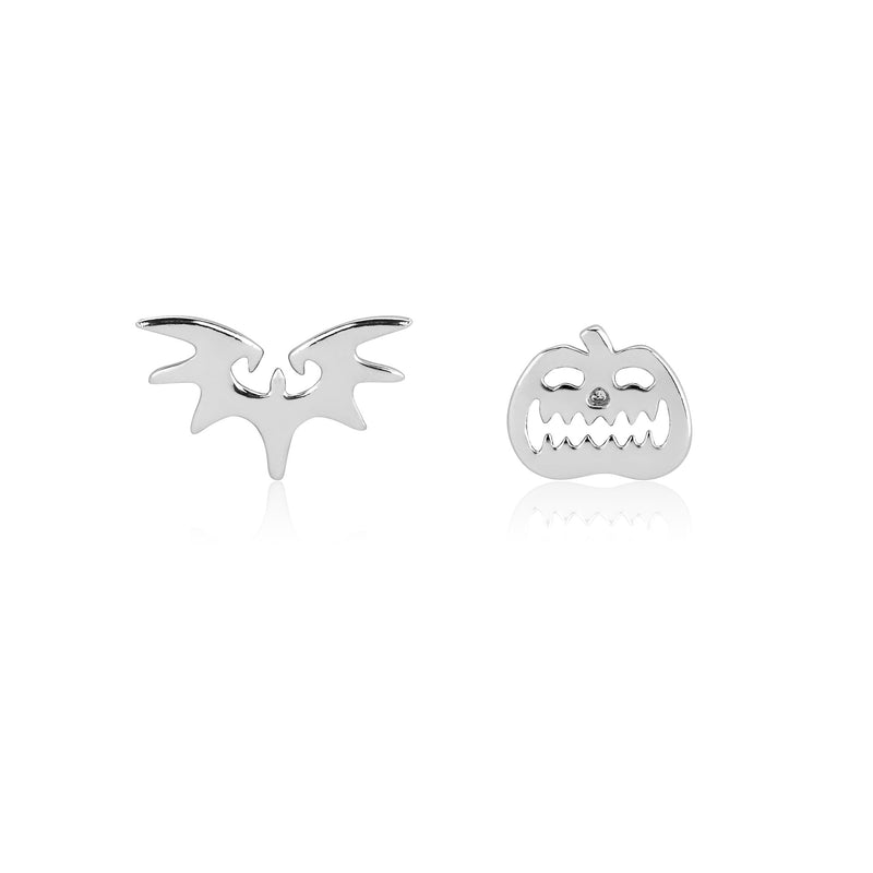 Pumpkin and Bat Mix-Match Stud Earrings