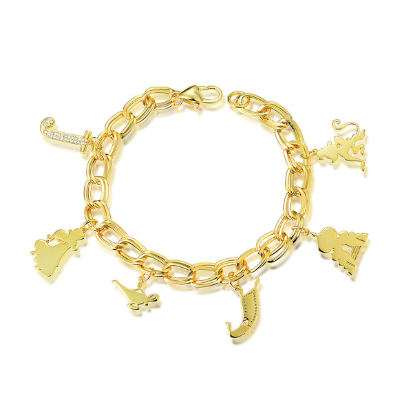 Disney Aladdin Princess Jasmine Charm Bracelet - Disney Jewellery