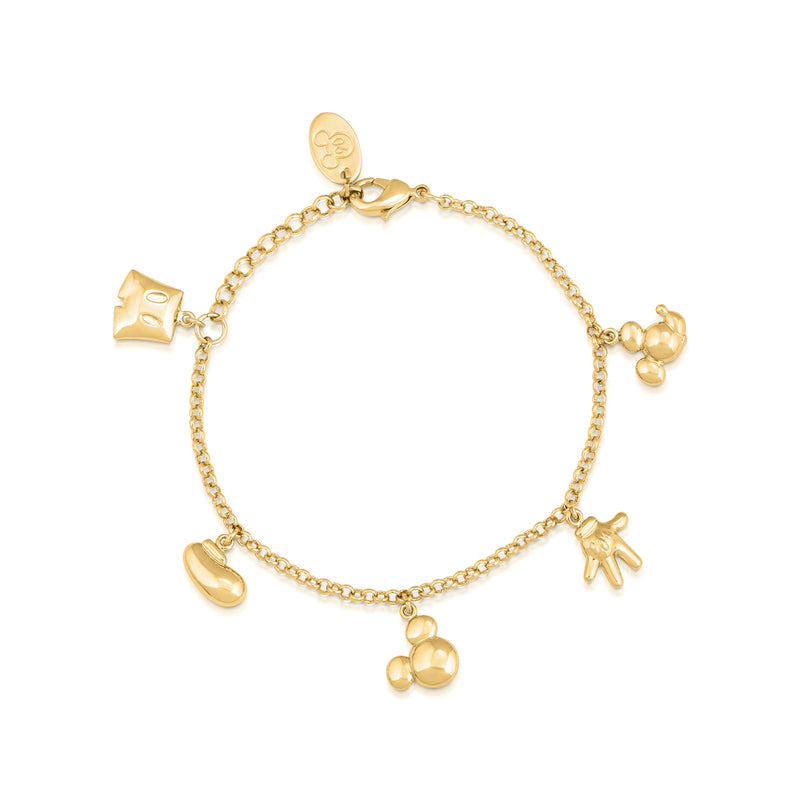 Mickey Mouse Bracelet in Gold or Rose Gold Plated With Cubic - Etsy