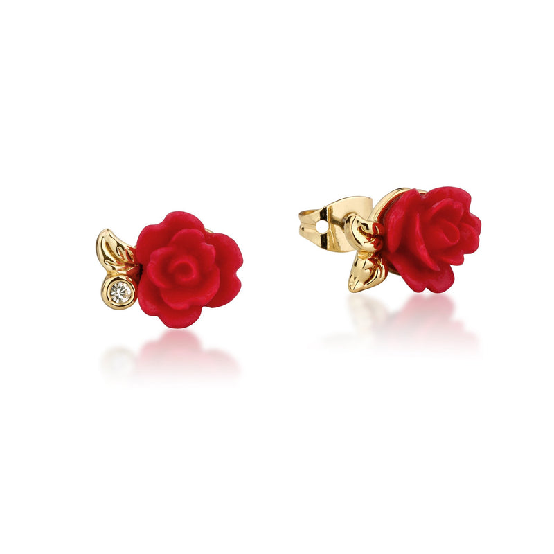 Disney Beauty and the Beast Enchanted Rose Stud Earrings - Disney Jewellery