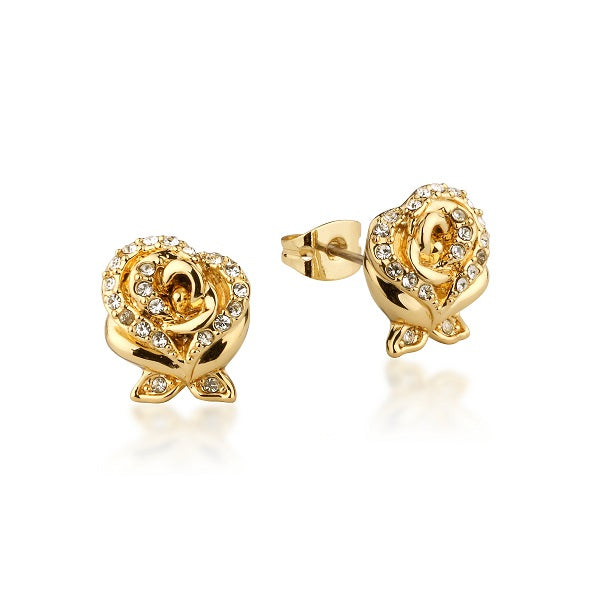 Disney Beauty and the Beast Enchanted Rose Crystal Stud Earrings - Disney Jewellery