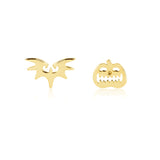 Pumpkin and Bat Mix-Match Stud Earrings