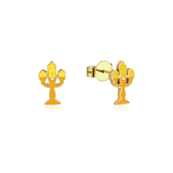 Disney_Beauty_and_the_Beast_Lumiere_Stainless_Steel_Yellow_Gold_Couture_Kingdom_Stud_Earrings_SPE140G