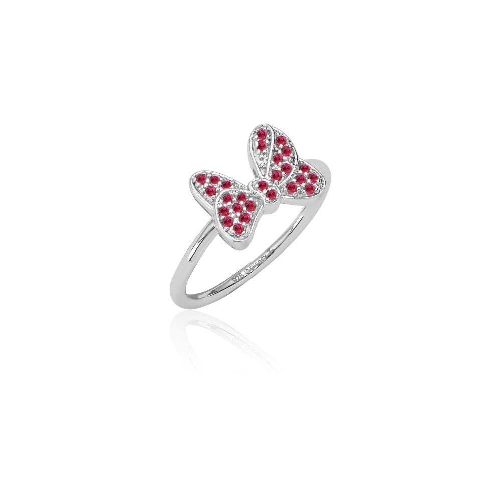Precious Metal Disney Minnie Mouse Red CZ Bow Ring