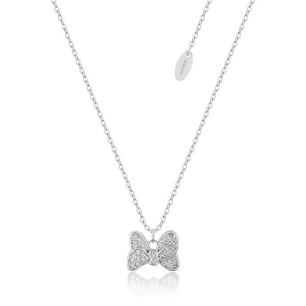 Precious Metal Minnie Mouse Bow CZ Necklace Couture Kingdom