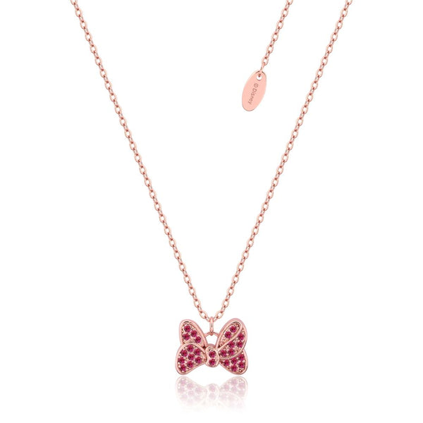 Disney_Couture_Kingdom_Sterling_Silver_Rose_Gold_RedMinnie_Mouse_Bow_Cubic_Zirconia_Necklace_SSDN104