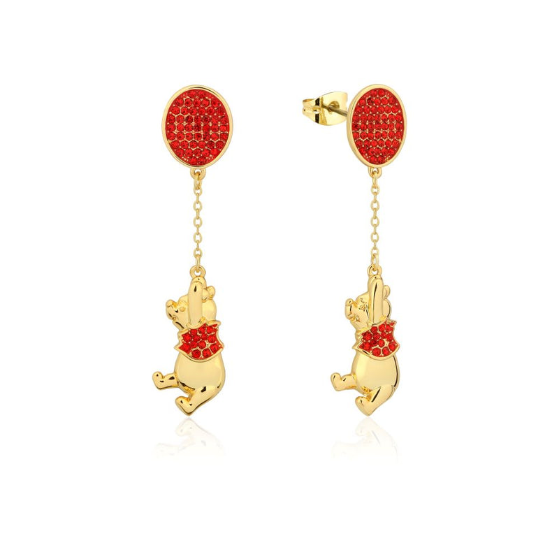 Disney_Couture_Kingdom_Winnie_Pooh_Red_Balloon_Yellow_Gold_Drop_Earrings_DYE1084